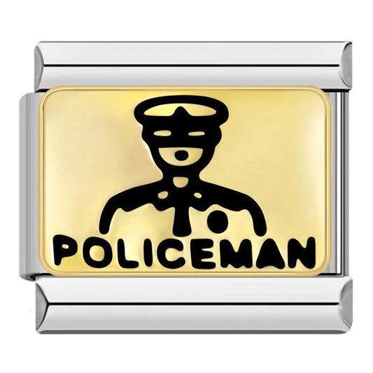 PoliceMan, Gold Plate, on Silver