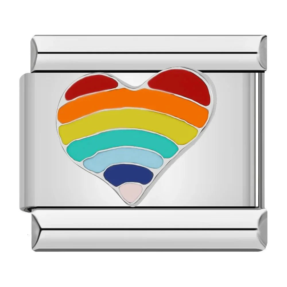 Rainbow Heart, on Silver