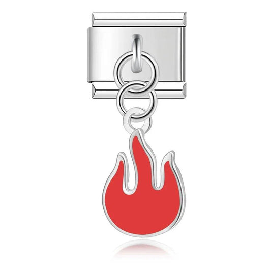 Red Flame, on Silver