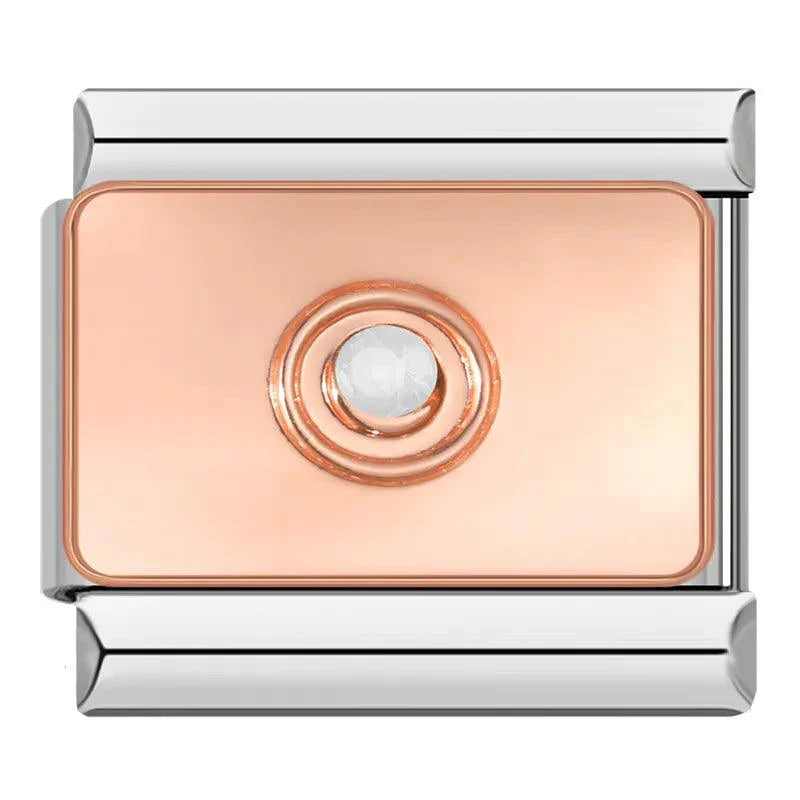 Rose Gold Plate, White Pearl, on Silver