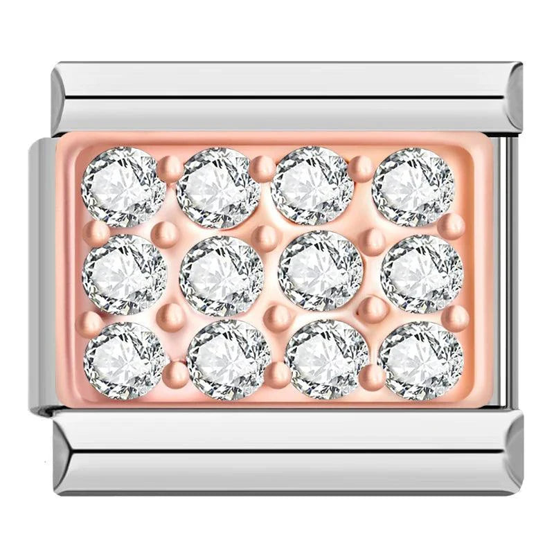 Rose Gold Plate with White Stones