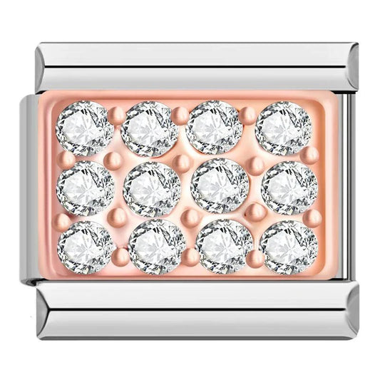 Rose Gold Plate with White Stones