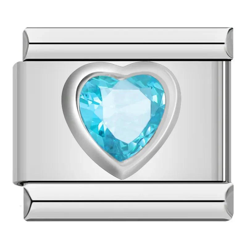 Silver Heart with Turquoise Stone, on Silver