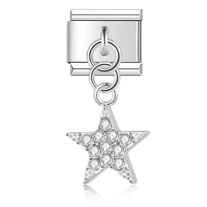 Star with Stones, on Silver