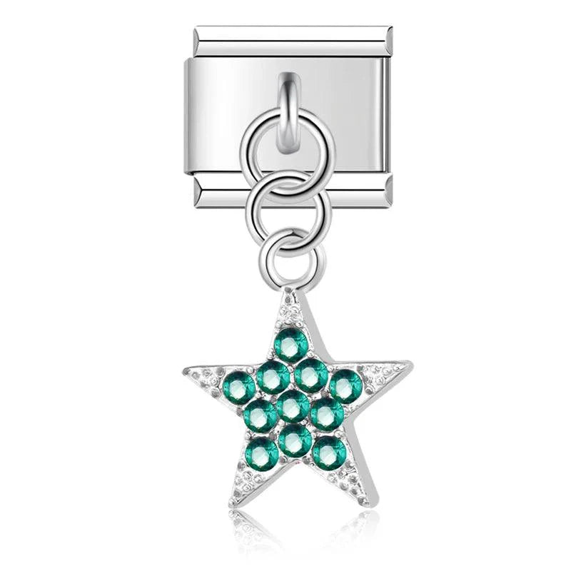 Star with Turquoise Stones, on Silver