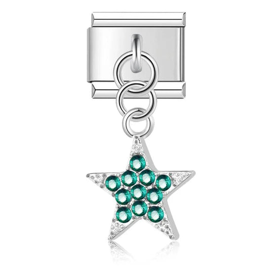 Star with Turquoise Stones, on Silver